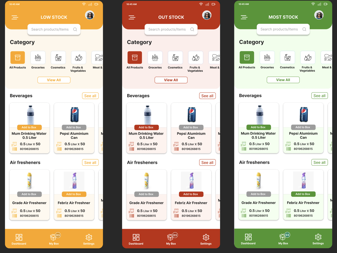 Inventory management app preview