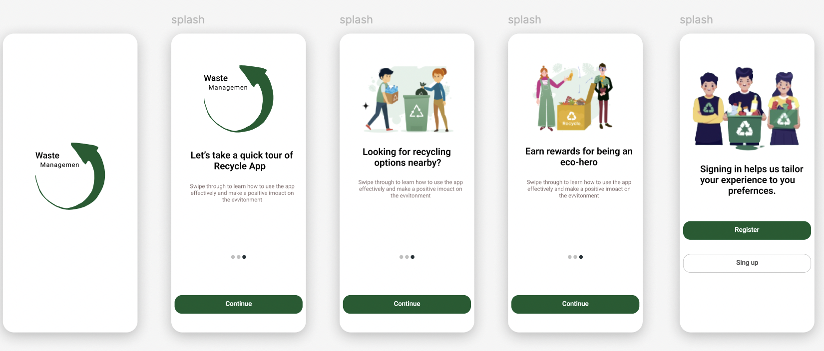 Waste management app preview